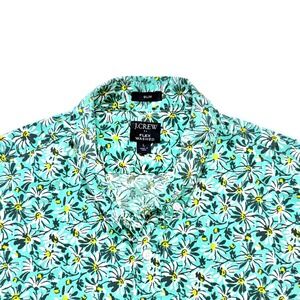 J.CREW Factory Shirt Mens Large Floral Print Multicolor Flex‎ Washed Slim Fit